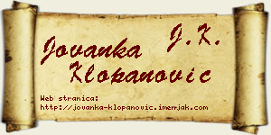 Jovanka Klopanović vizit kartica